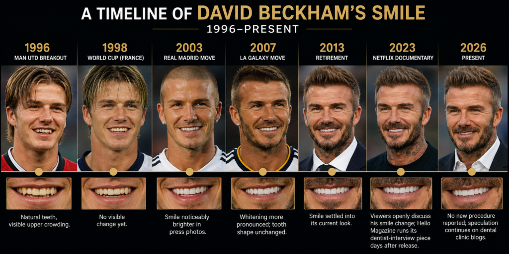 A Timeline of David Beckham’s Smile