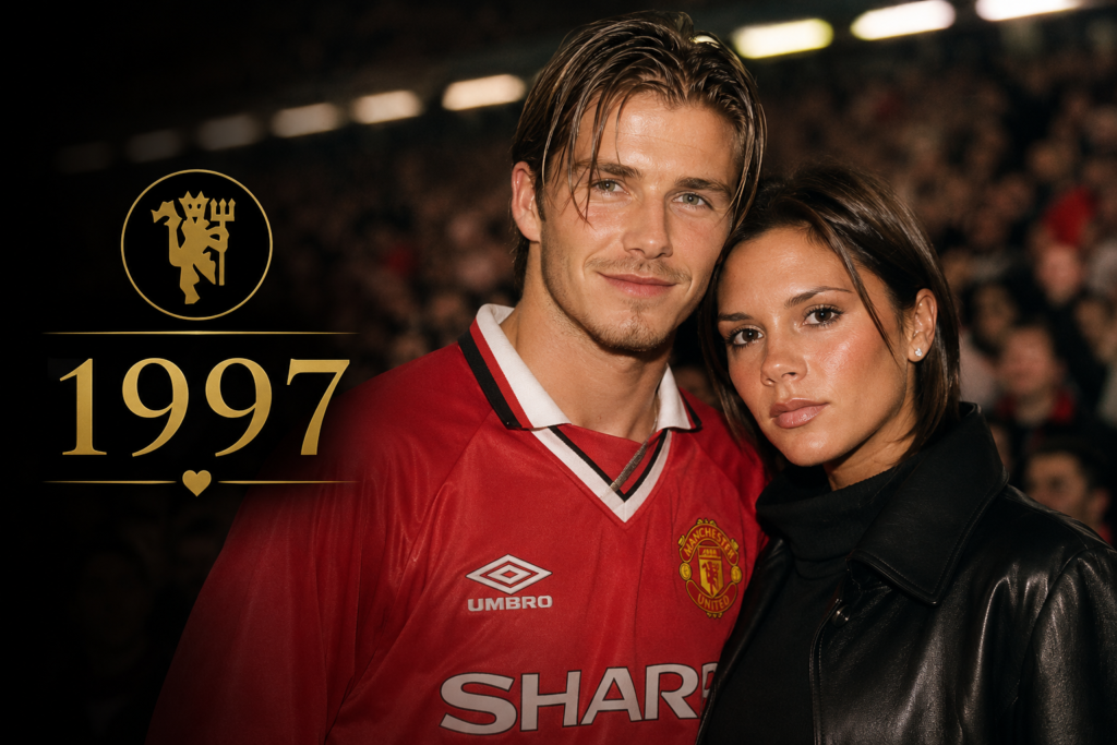 Victoria Adams and David Beckham met at a Manchester United game